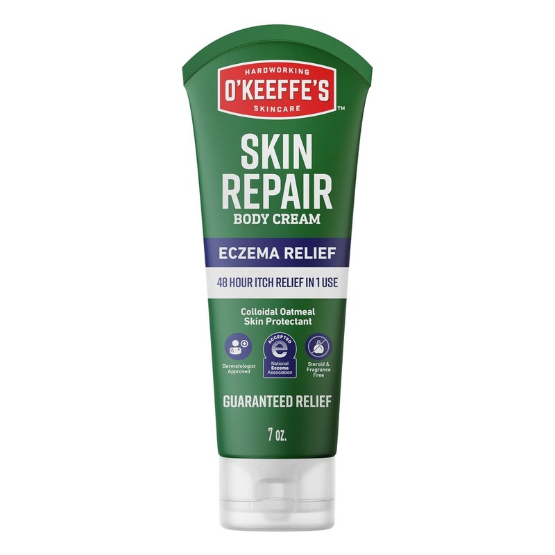OKeeffes O’Keeffe’s Skin Repair Eczema Relief Body Cream, 7oz Tube (Pack of 1) – 48 Hour Itch Relief in One Use - Image 1